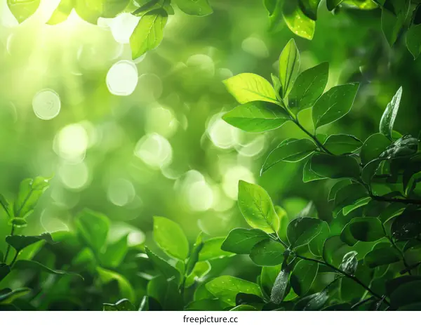 Close-up of green leaves with blurred background