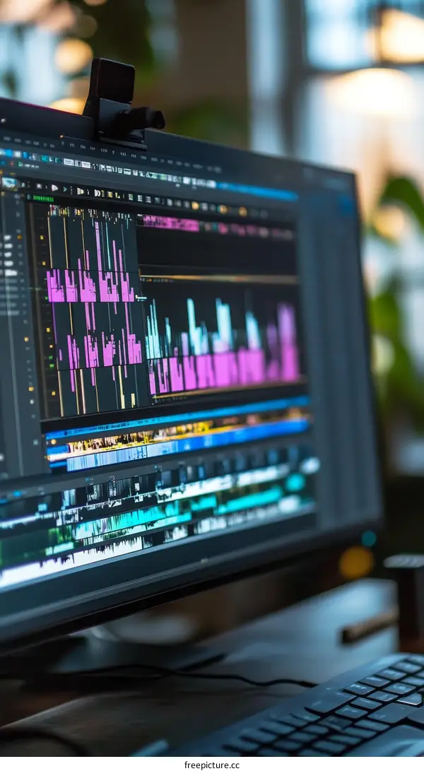 Computer Screen Showing Audio Editing Software