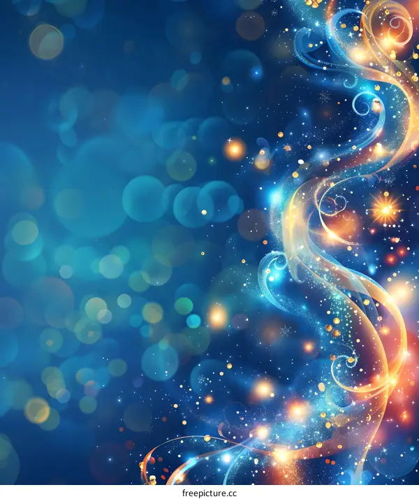 Blue Christmas Tinsel Snowflakes Background