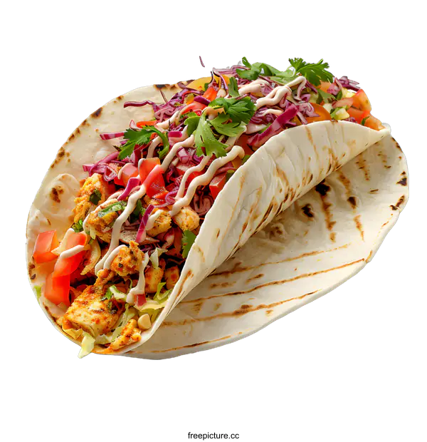 [Transparent Background PNG]Chicken Taco on White Background