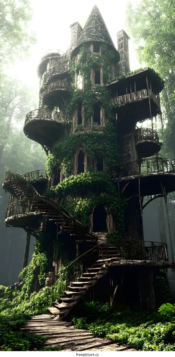 Enchanted Treehouse Tower in the Forest