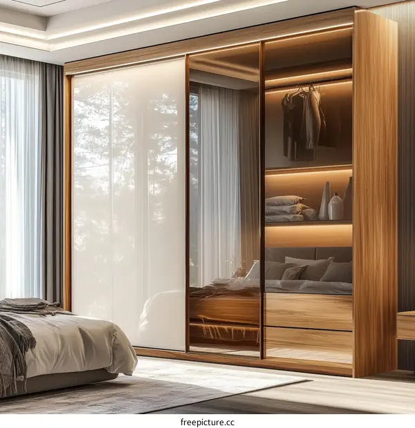 Modern Sliding Wardrobe in a Bedroom
