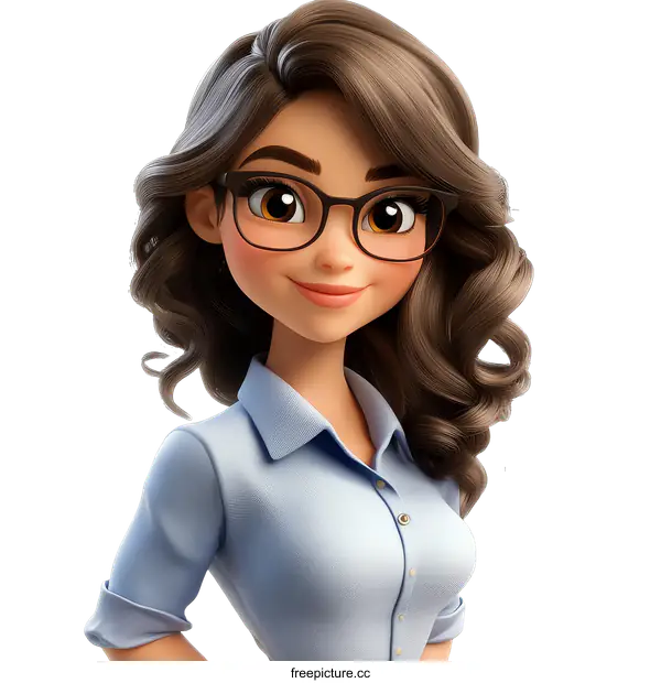 [Transparent Background PNG]Cartoon Woman Business Professional Portrait