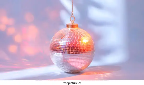 Disco Ball on Pastel Background