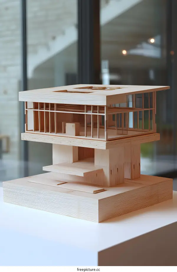 Wooden Architectural Model of Modern House