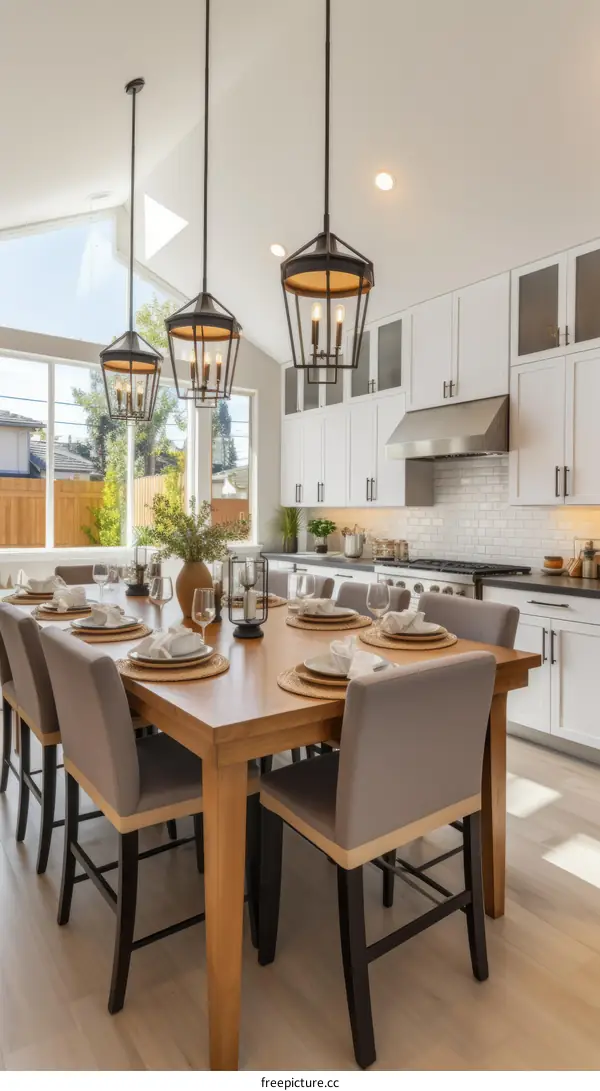 Farmhouse Kitchen With Large Windows