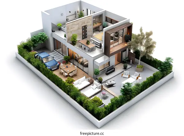 Modern house exterior and interior design