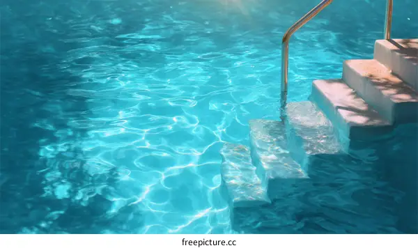 Swimming Pool Steps and Water
