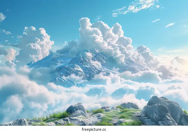 A Majestic Mountain Above the Clouds