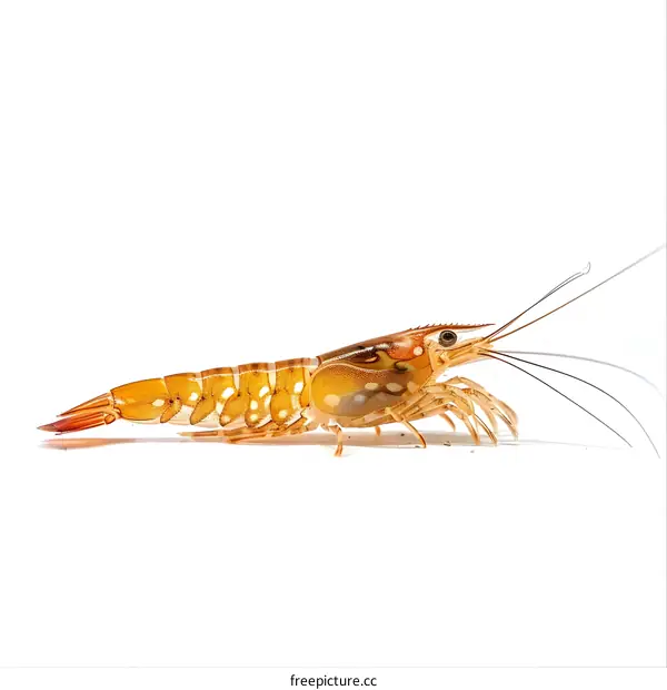 Golden Bee Shrimp on White Background