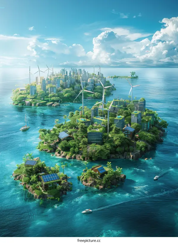 Sustainable Island City with Renewable Energy Sources