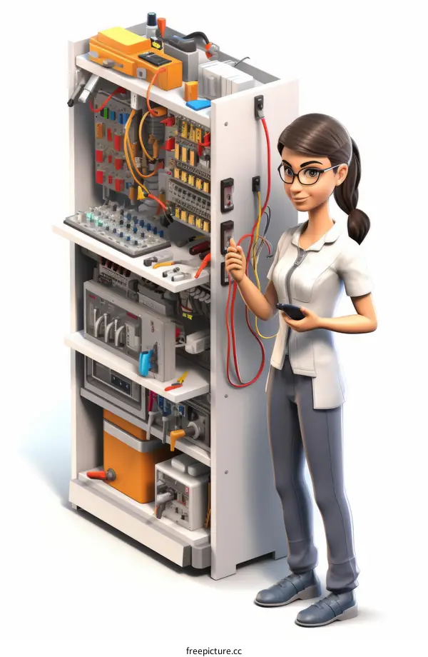 technician in front of electrical cabinet