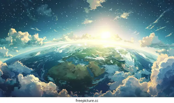 The Earth from above the clouds