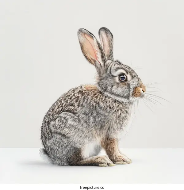 A cute bunny sitting on the ground