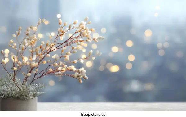 Winter Decorative Branches in Soft Light
