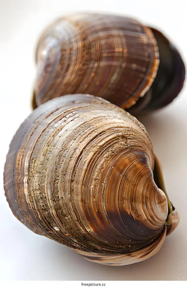 Close-up of two clam shells
