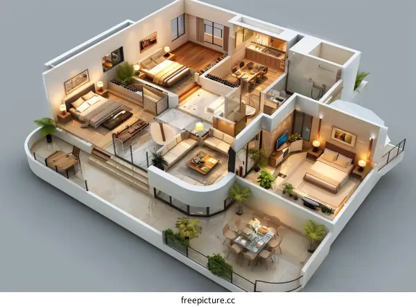 Modern Apartment Floor Plan Design