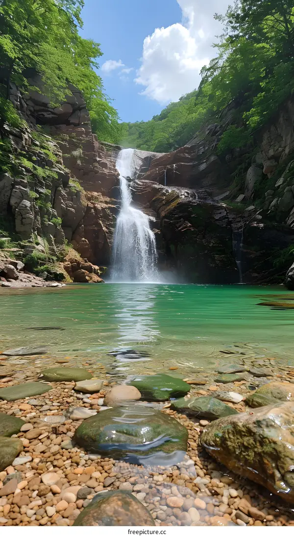 Waterfall in the valley