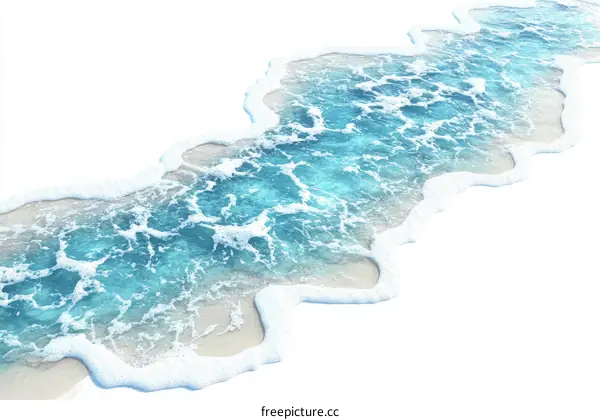 Ocean Waves on the Beach Illustration