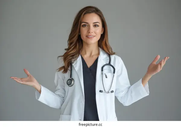 Female Doctor Presenting Healthcare