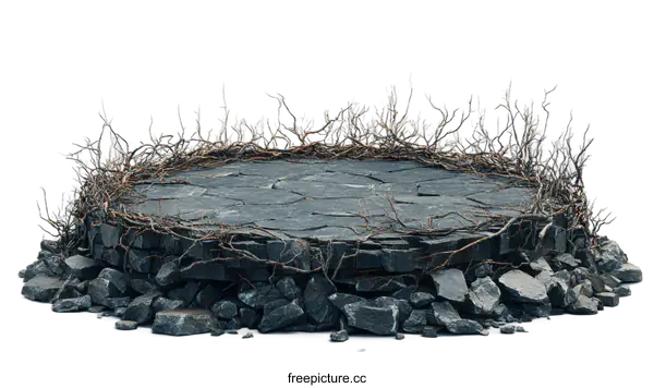 [Transparent Background PNG]Ruined Stone Circle with Dried Vines
