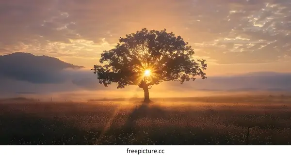 Sunrise Through the Tree