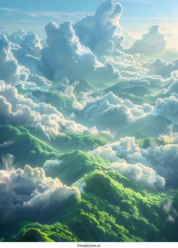 Mountains and clouds