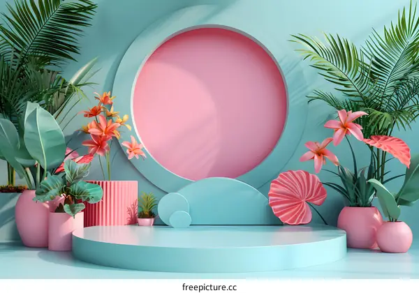 Geometric shapes and tropical plants