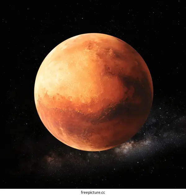 Mars Planet in the Night Sky