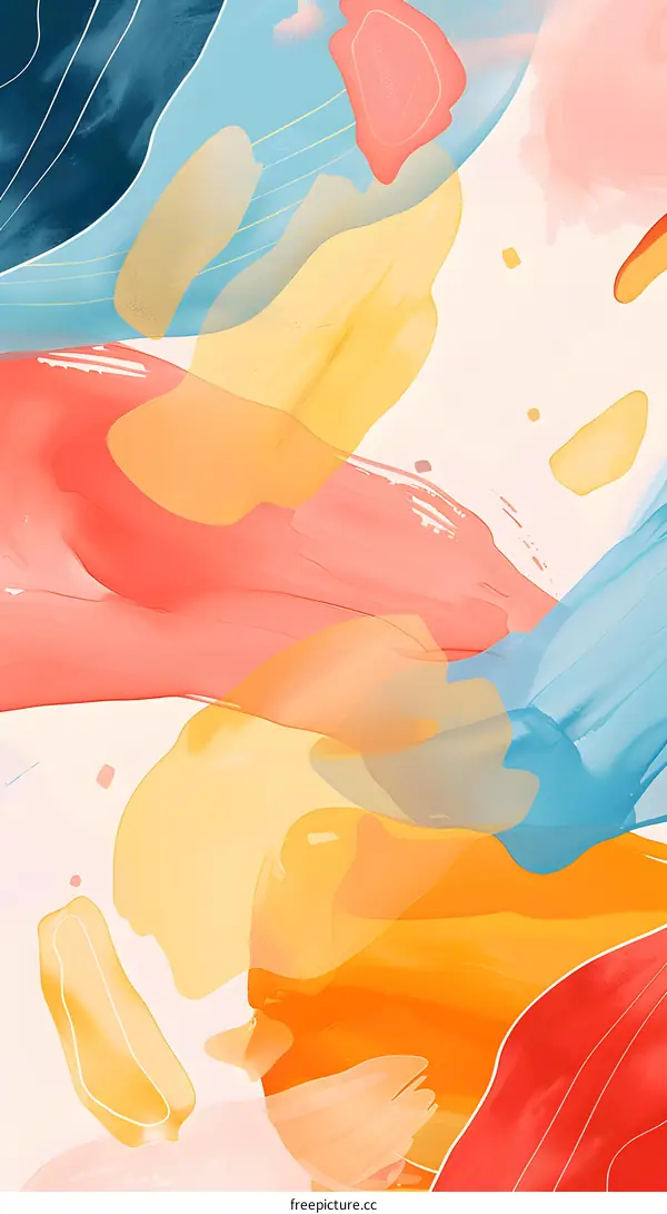 Abstract Watercolor Background With Colorful Shapes