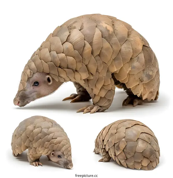 Pangolin on a White Background