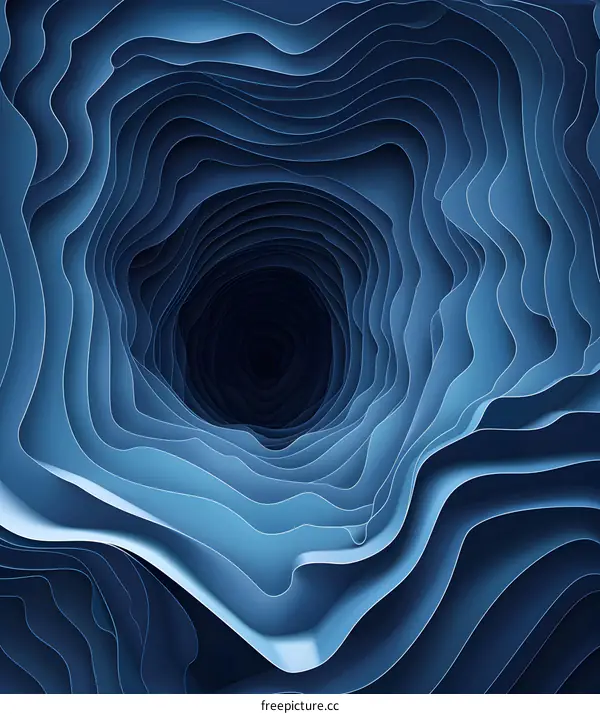 3D Blue Wavy Cave