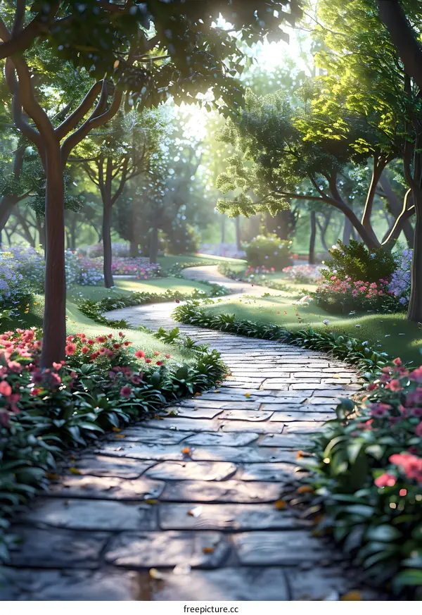 Stone path in the park