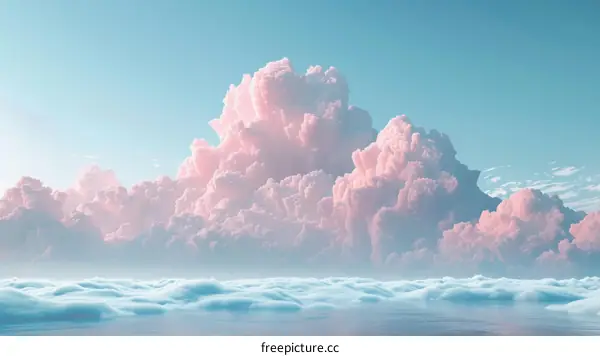 Pink Sky Over the Ocean