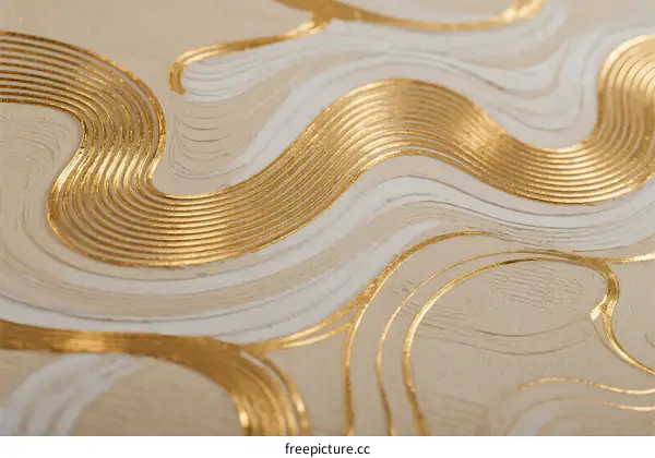 Elegant Abstract Gold and White Swirl Pattern Design