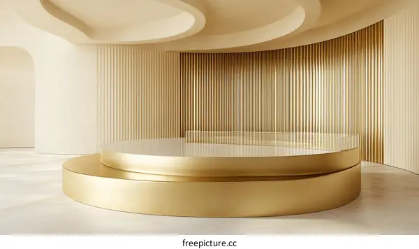 Gold Display Stand in Modern Interior