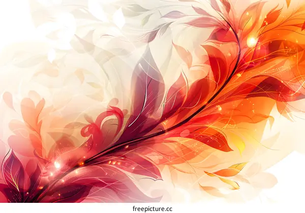 Red and Yellow Floral Illustration