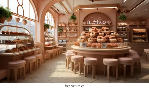 European style bakery shop interior