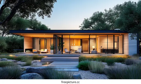 Modern House Exterior Design Illustration