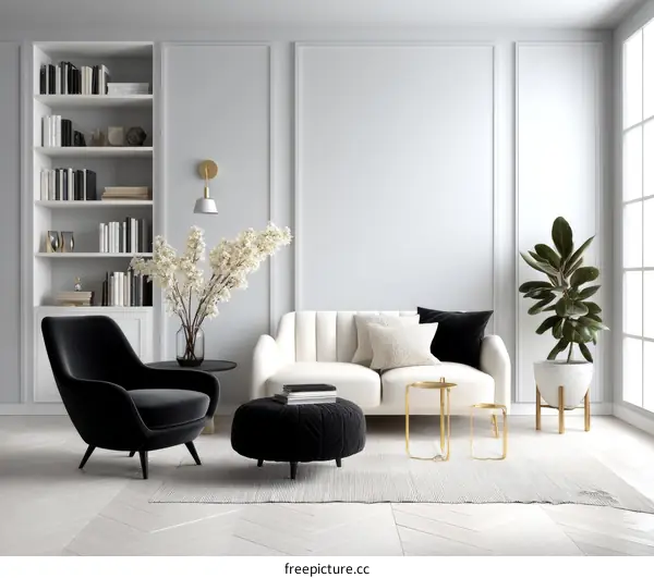 Modern Minimalist Living Room Design Illustration