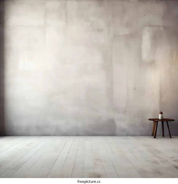 Minimalist Empty Room with Table and Vase