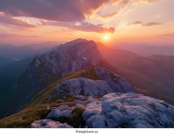 Sunset over the mountains