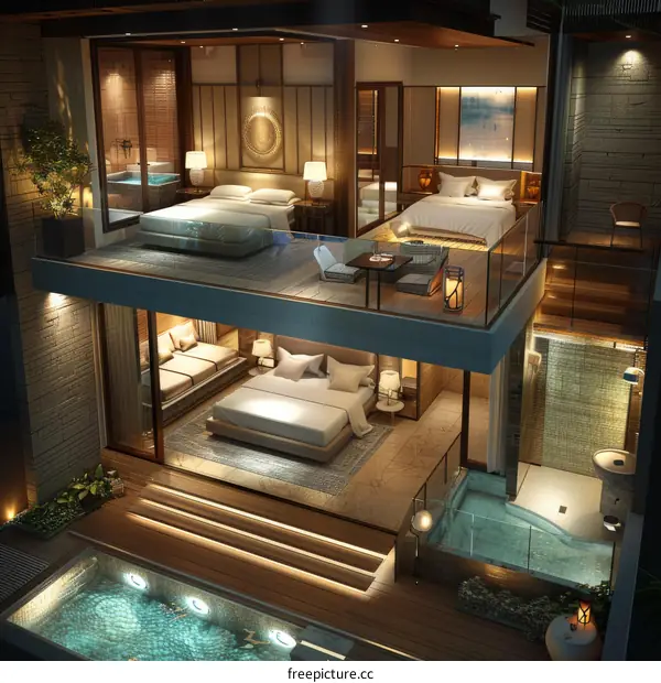 Luxury Modern Duplex House Design with Pool