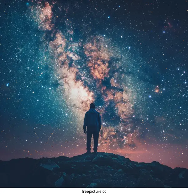 Man looking up at the stars