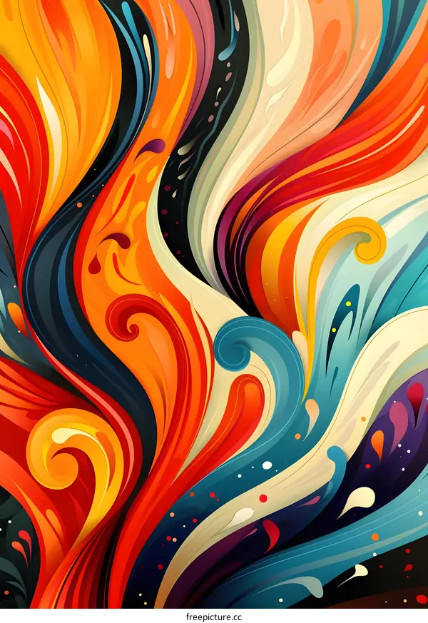 Abstract Colorful Swirls Background