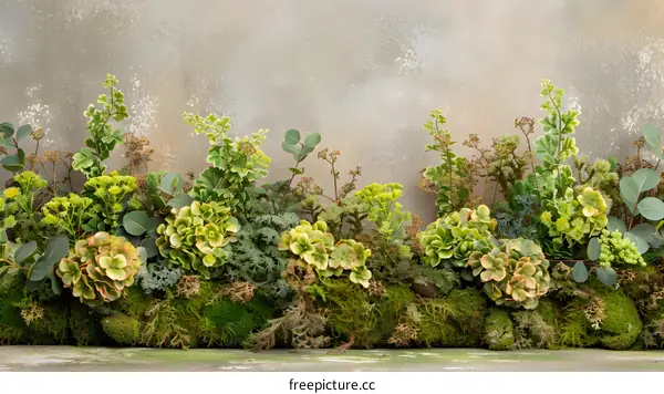 Green Moss Background with Greenery