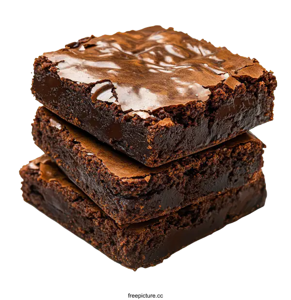 [Transparent Background PNG]Delicious Stack of Chocolate Brownies