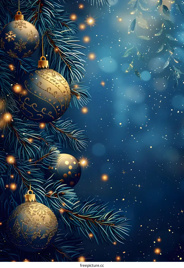 Christmas tree branches decorated for Christmas