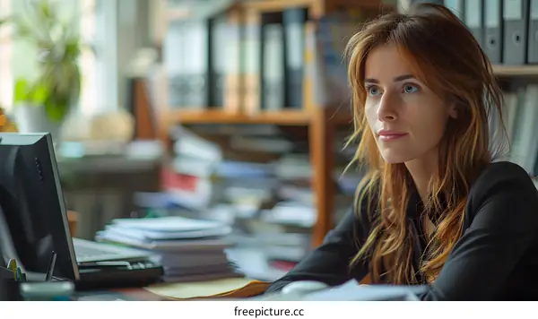 Portrait of a young woman in a pensive mood looking away from the camera