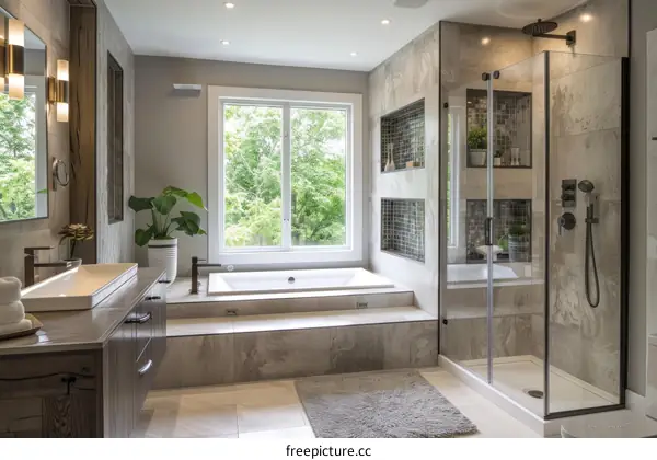 Modern Bathroom Design with Luxurious Amenities